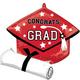 Red Congrats Grad Foil Balloon Bouquet, 13pc, Premium - True to Your School